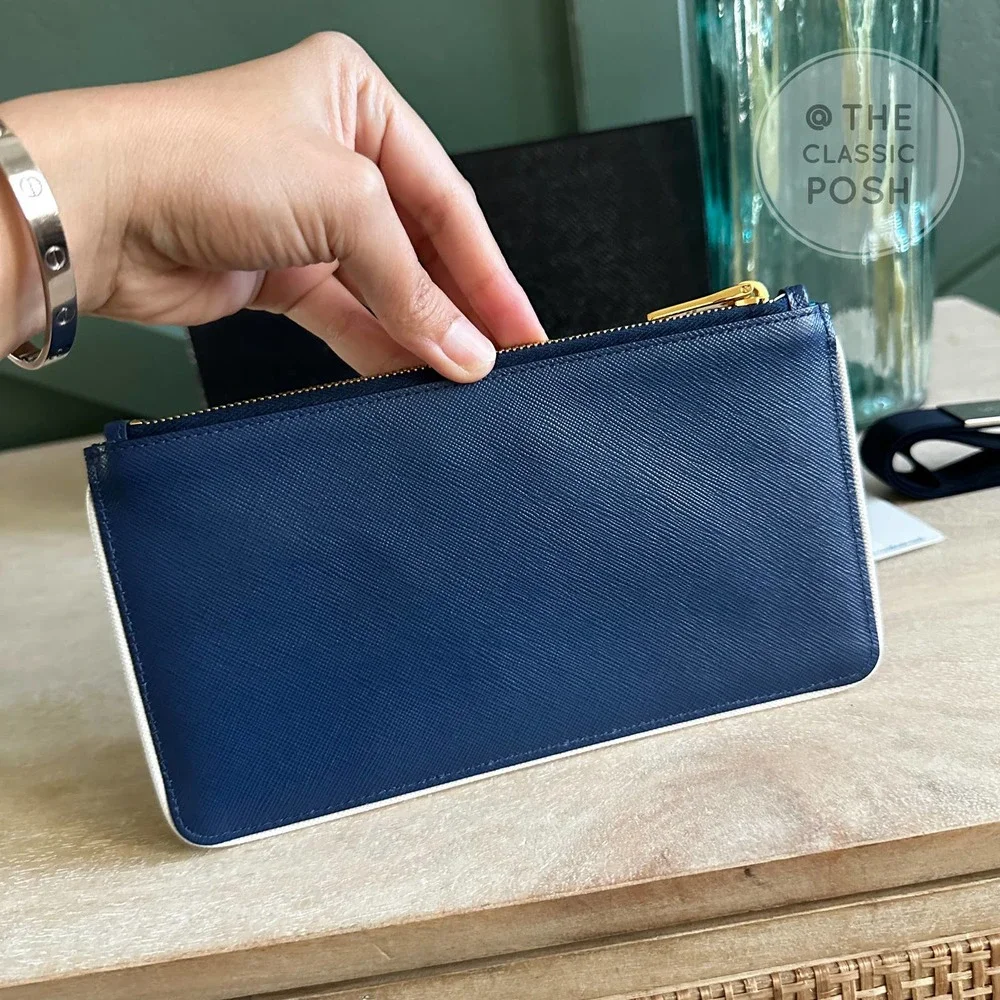 EUC PRADA POUCH CLUTCH SEA WITH HEADBAND - Picture 8 of 10